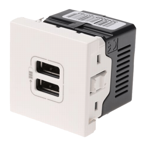 Legrand Myrius 2M 2400mA Double USB Charger, 6732 78